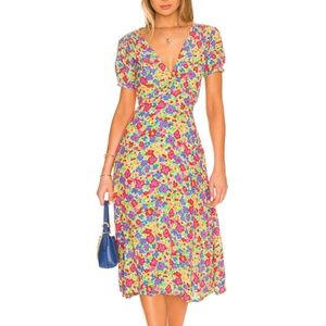 Floral V-Neck Midi Dress